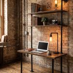 Industrial pipe metal table and chair set