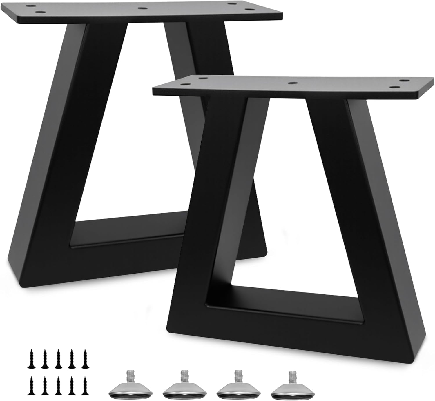 Heavy duty industrial steel table legs in square frame design