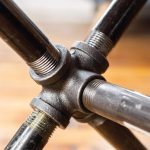 Industrial pipe metal table and chair set